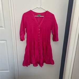 J. Crew Fuchsia Button-Down Dress